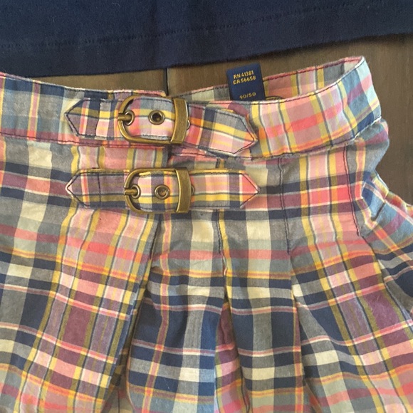 Little girl toddler plaid Ralph Lauren matching skirt and shirt - Picture 4 of 4